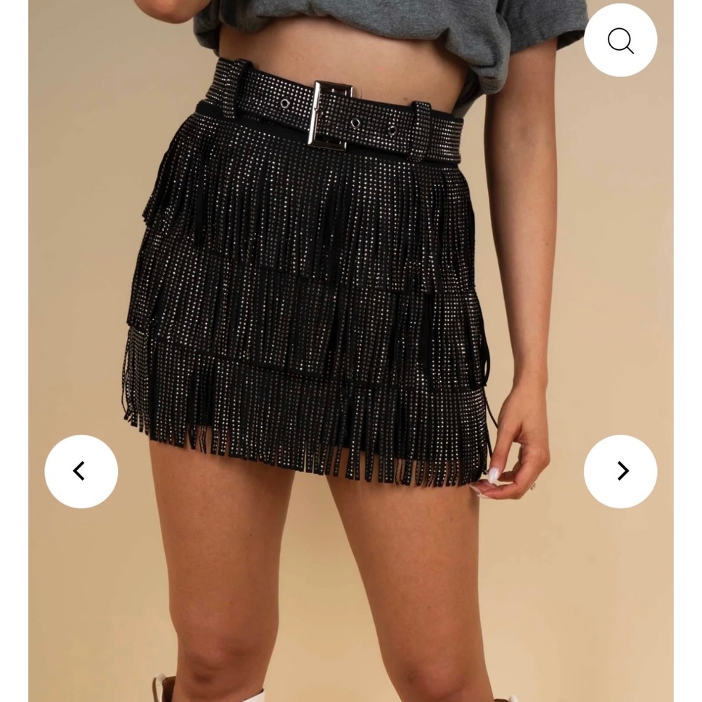 Black Fringe skort
